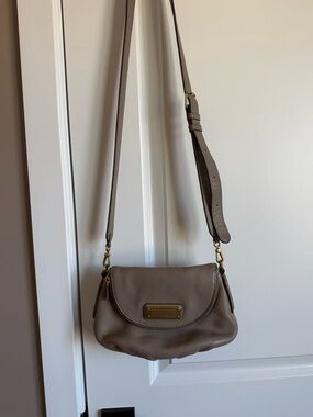 Marc Jacobs Taupe Pebbled Leather Crossbody with Gold Hardware